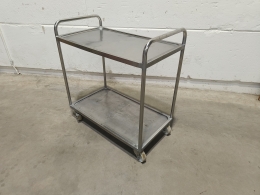 Stainless steel serving trolley